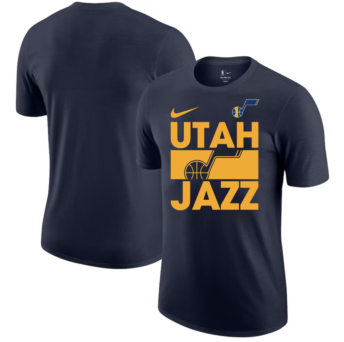 Men 2025 NBA Utah Jazz Drak Blue Nike T shirts style 1->nba t-shirts->Sports Accessory